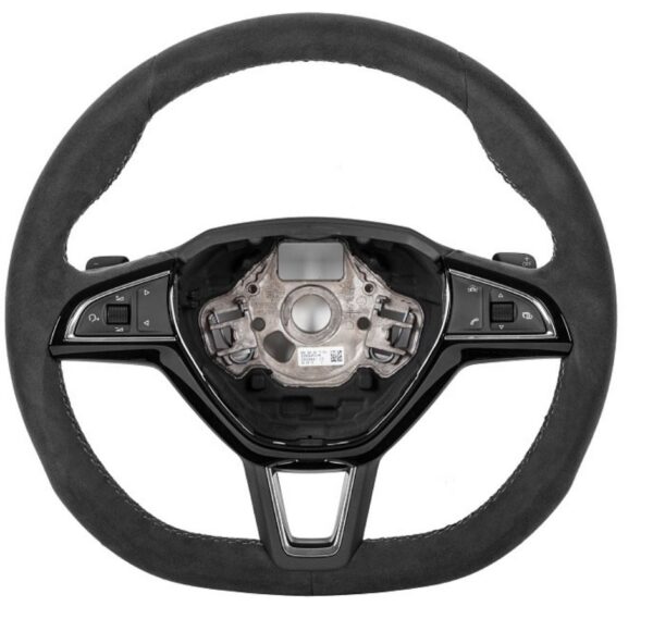 Škoda Superb Estate 2016-Present Three Spoke Sport Steeling Wheel in Alcantara Trim NON DSG