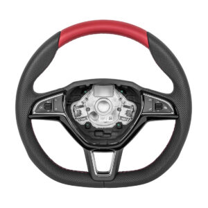 SKODA Octavia 2021-Present Sports Steering Wheel Cherry Red