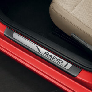 Škoda Rapid Spaceback 2013-2017 Door Sill Protectors Rapid Logo Black For 5-Door Vehicles