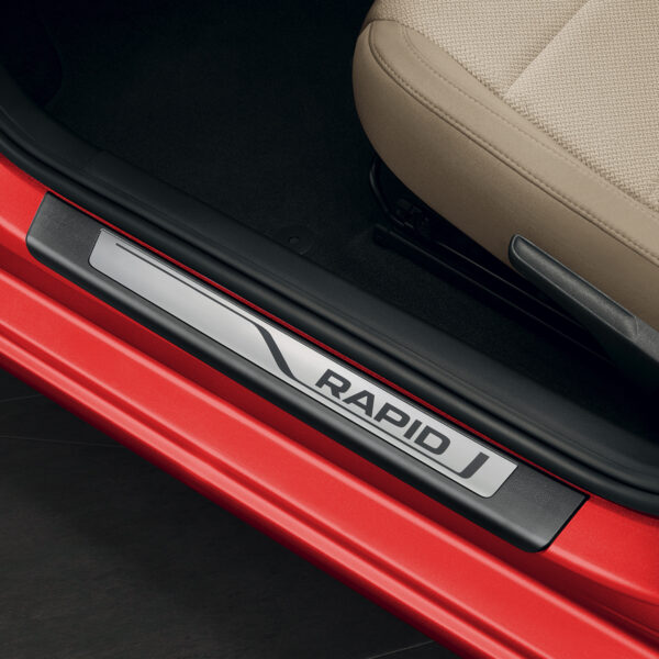 Škoda Rapid Spaceback 2013-2017 Door Sill Protectors Rapid Logo Black For 5-Door Vehicles