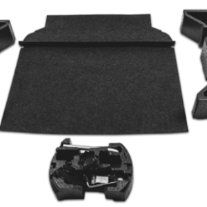 Škoda Kodiaq 2016-Present Carpet Mat Set Prestige Black Grey Stitching Kodiaq Logo