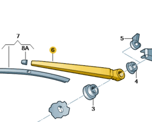 Skoda Rapid 2013-2022 Rear Wiper Arm ( Item In Yellow )