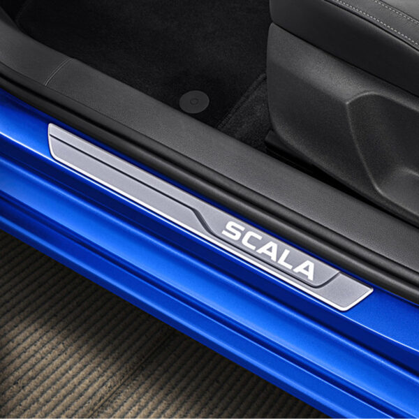 Škoda Scala 2019-Present Door Sill Protectors Scala Logo Aluminium