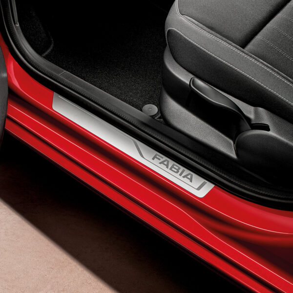 Škoda Fabia 2015-2021 Door Sill Protectors Fabia Logo Stainless Steel