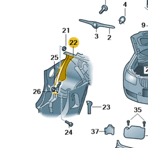 Škoda Roomster 2006-2015 Manual Wing Mirror Adjuster Onyx