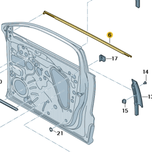 Skoda Karoq 2018-Present OSF Window Seal/Moulding Black