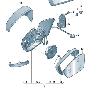 Škoda Fabia 2015-2023 RH Door Mirror Complete Unit