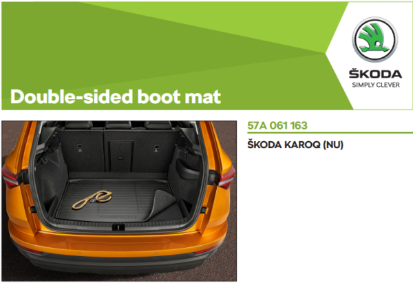 Škoda Karoq 2017-Present Double Sided Boot Mat