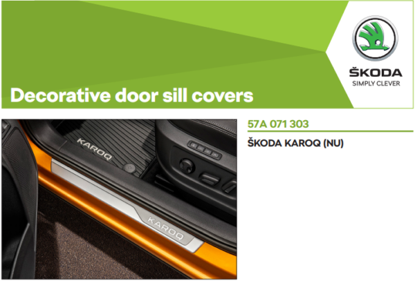 Škoda Karoq 2017-Present Door Sill Protectors Silver