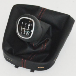 Škoda Citigo 5-Speed Gear Knob Leather (Black/red/red)