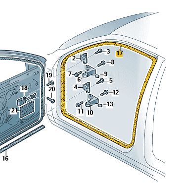 Škoda Superb 2014-2020 Drivers Side Front Inner Door Seal