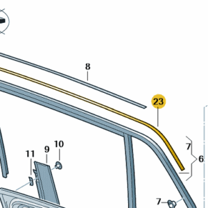 Superb Saloon 2015-2024 RH Rear Door Top Gloss Black Trim