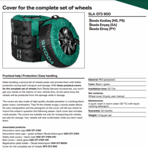 Kodiaq/Enyaq 2017-2024 Protective Bag for Complete Wheels