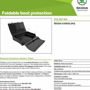 Škoda Scala/Kamiq 2019-Present Boot Mat Rubber Foldable