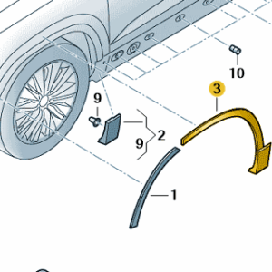 Škoda Karoq 2022-Present RH Front Wheel Arch Trim