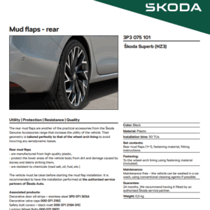Škoda Superb 2025-Present Rear Mudflaps (saloon)