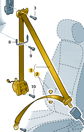 Škoda Fabia 2014-2023 RH Front Seat Belt