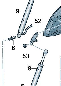 Skoda Superb Estate 2015-2024 Tailgate Strut Brackets Kit