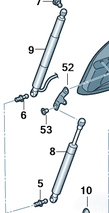 Skoda Superb Estate 2015-2024 Tailgate Strut Brackets Kit