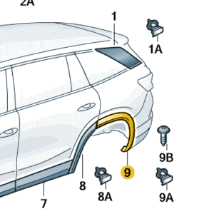 Škoda Kodiaq 2024-Present RH Rear Door Wheel Arch Trim