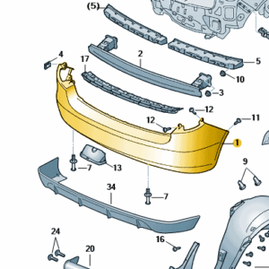 Škoda Fabia Estate 2011-2015 Rear Bumper