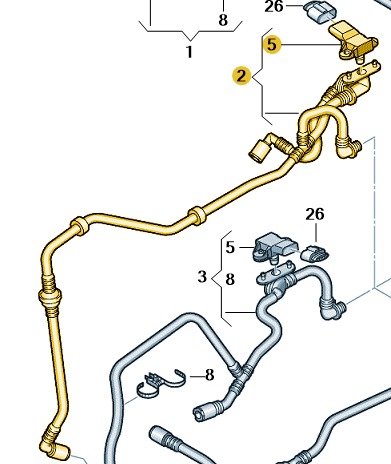 Octavia/Yeti 2009-2014 Vacuum Pipe with Non-Return valve