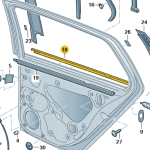 Skoda Kodiaq 2018-Present RH Rear Window Seal