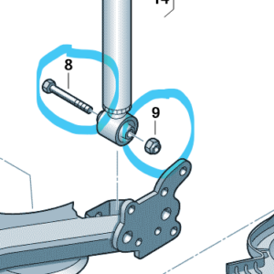 Skoda Rear Shocker Absorber Bolt and Nut