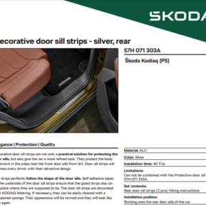 Škoda Kodiaq 2024-2027 Rear Door Sill Protectors