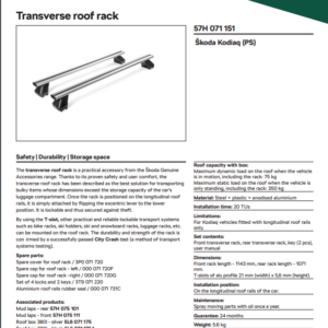 Enyaq 2024-2027 Roof Cross Bars