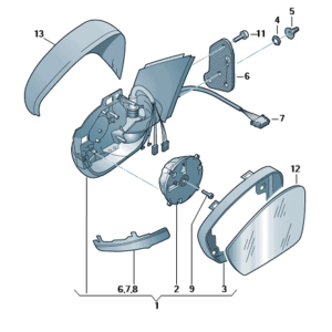 Octavia 2018-2021 RH Door Mirror Complete Unit