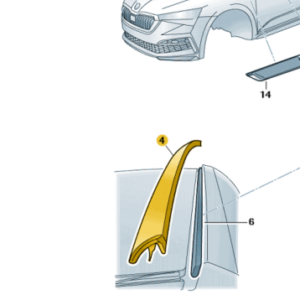 Skoda Octavia 2020 Onwards Passengers A-Pillar windscreen Outer Trim
